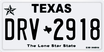 TX license plate DRV2918