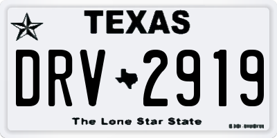 TX license plate DRV2919