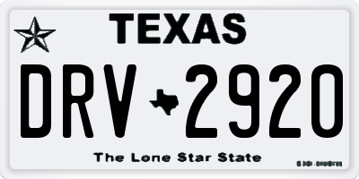 TX license plate DRV2920