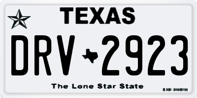 TX license plate DRV2923