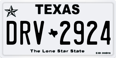 TX license plate DRV2924