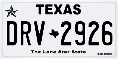 TX license plate DRV2926