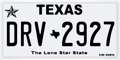 TX license plate DRV2927