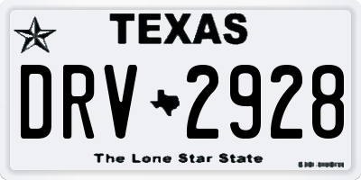 TX license plate DRV2928