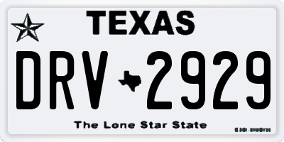 TX license plate DRV2929