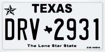 TX license plate DRV2931