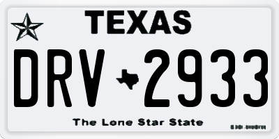 TX license plate DRV2933