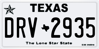 TX license plate DRV2935