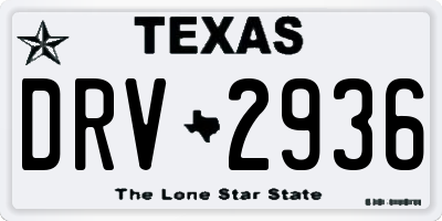 TX license plate DRV2936