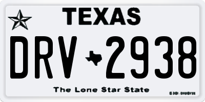 TX license plate DRV2938