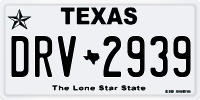 TX license plate DRV2939