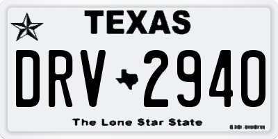 TX license plate DRV2940