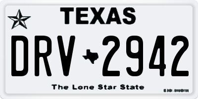 TX license plate DRV2942