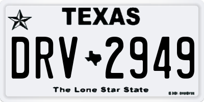 TX license plate DRV2949