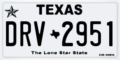 TX license plate DRV2951