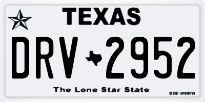 TX license plate DRV2952