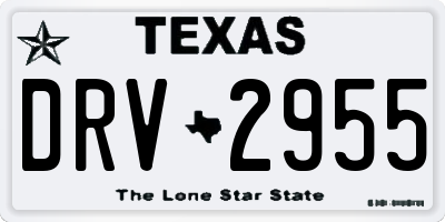 TX license plate DRV2955