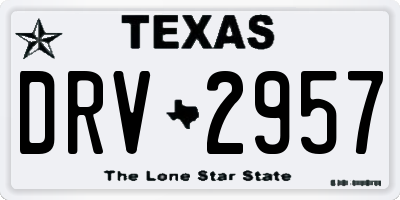 TX license plate DRV2957