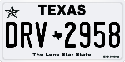 TX license plate DRV2958
