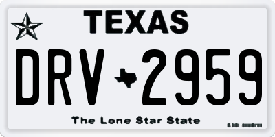 TX license plate DRV2959