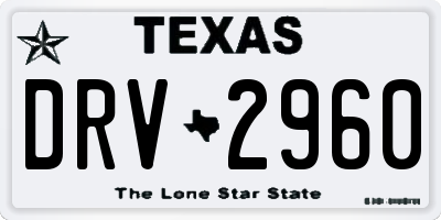 TX license plate DRV2960