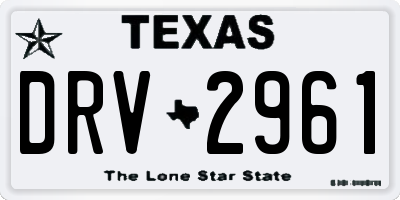 TX license plate DRV2961