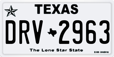 TX license plate DRV2963