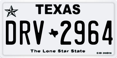 TX license plate DRV2964