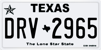 TX license plate DRV2965