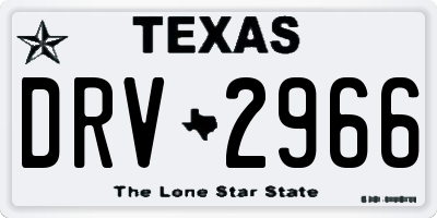 TX license plate DRV2966