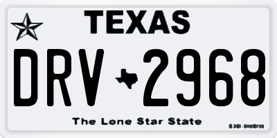 TX license plate DRV2968