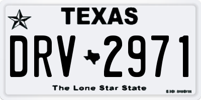 TX license plate DRV2971