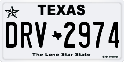 TX license plate DRV2974