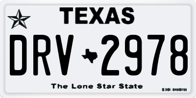 TX license plate DRV2978