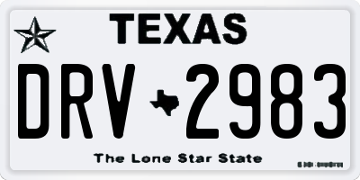 TX license plate DRV2983