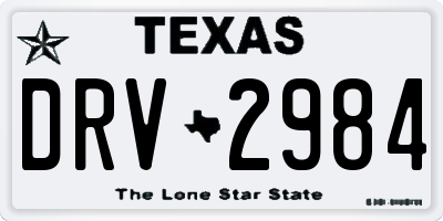 TX license plate DRV2984