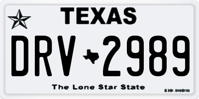 TX license plate DRV2989