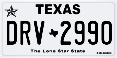 TX license plate DRV2990