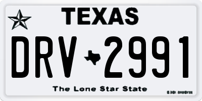 TX license plate DRV2991