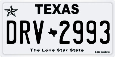 TX license plate DRV2993