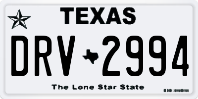 TX license plate DRV2994