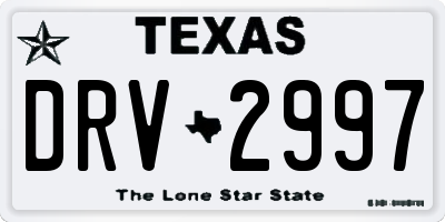 TX license plate DRV2997