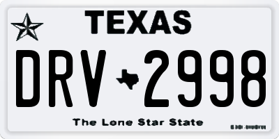 TX license plate DRV2998