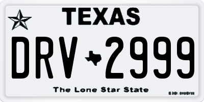 TX license plate DRV2999