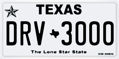 TX license plate DRV3000