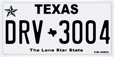 TX license plate DRV3004