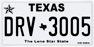 TX license plate DRV3005