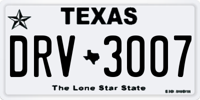 TX license plate DRV3007