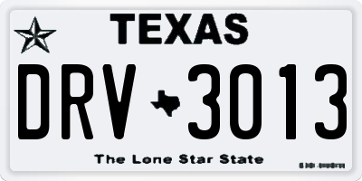 TX license plate DRV3013