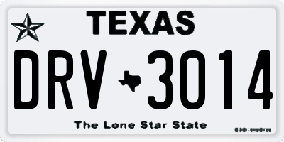 TX license plate DRV3014